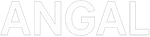 Białe duże litery ANGAL na przezroczystym tle